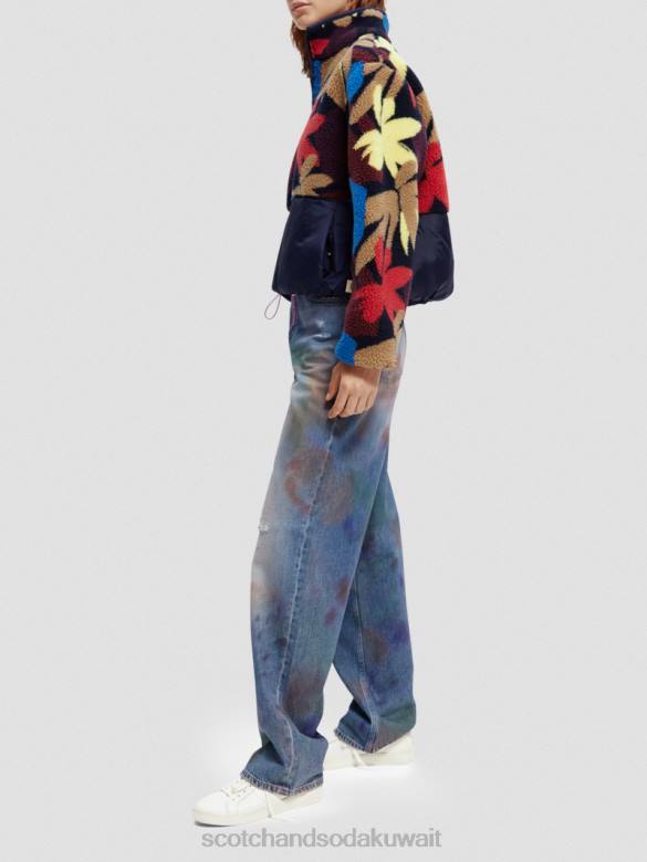 ملابس Scotch & Soda سترة أنوراك تيدي الصوف كامو زهرة نحيف N0V4135