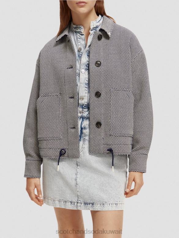 ملابس Scotch & Soda سترة منسوجة بوكل القوات البحرية نحيف N0V4136