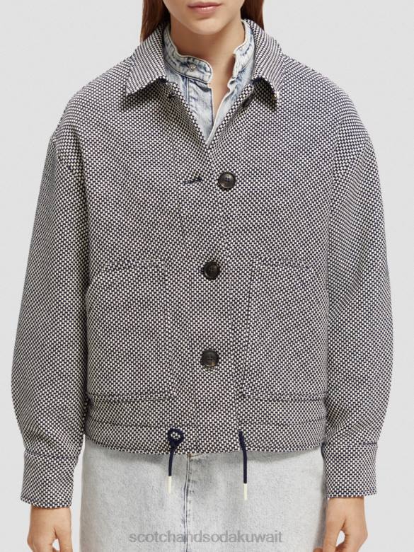 ملابس Scotch & Soda سترة منسوجة بوكل القوات البحرية نحيف N0V4136