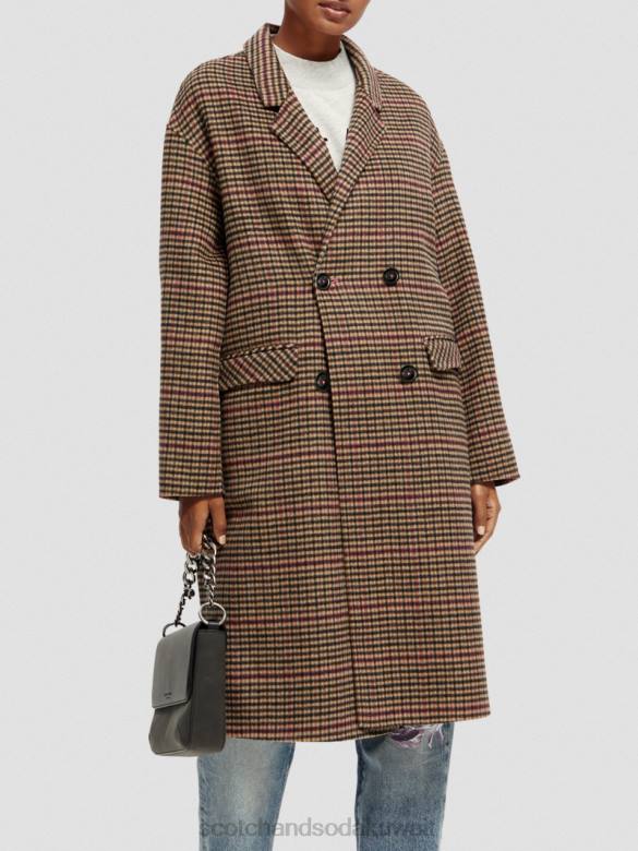 ملابس Scotch & Soda معطف مزدوج الصدر من مزيج الصوف البوب ​​التراث نحيف N0V4141
