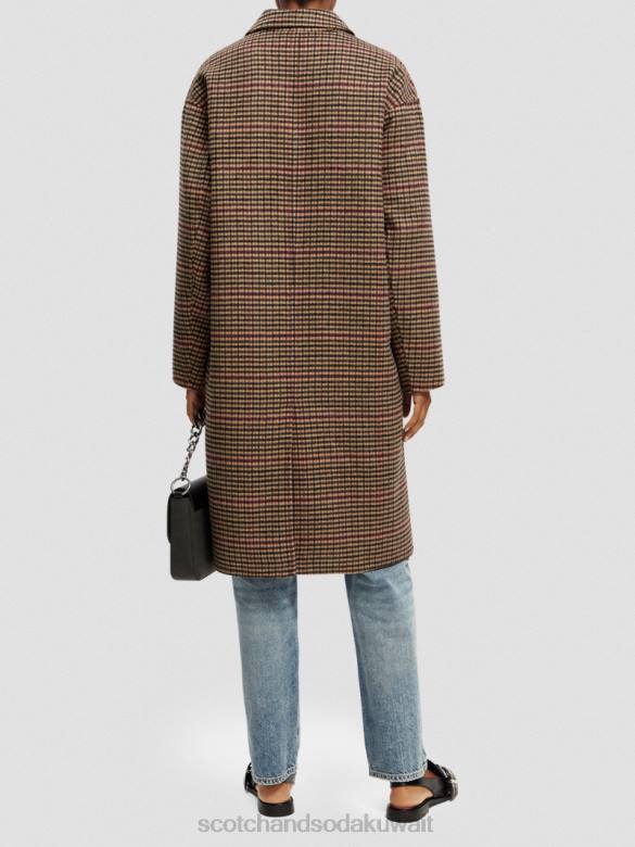 ملابس Scotch & Soda معطف مزدوج الصدر من مزيج الصوف البوب ​​التراث نحيف N0V4141