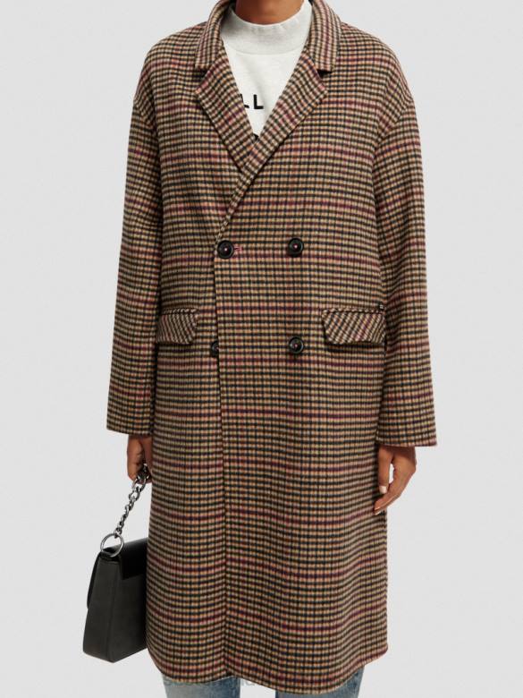 ملابس Scotch & Soda معطف مزدوج الصدر من مزيج الصوف البوب ​​التراث نحيف N0V4141
