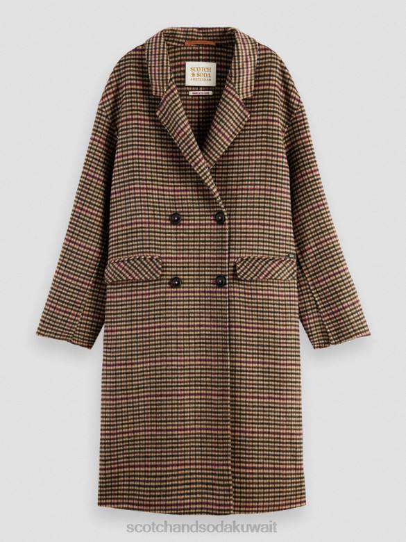ملابس Scotch & Soda معطف مزدوج الصدر من مزيج الصوف البوب ​​التراث نحيف N0V4141