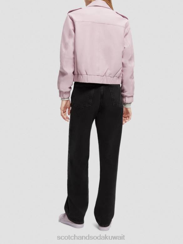 ملابس Scotch & Soda سترة بومبر جلدية الخزامى نحيف N0V4143