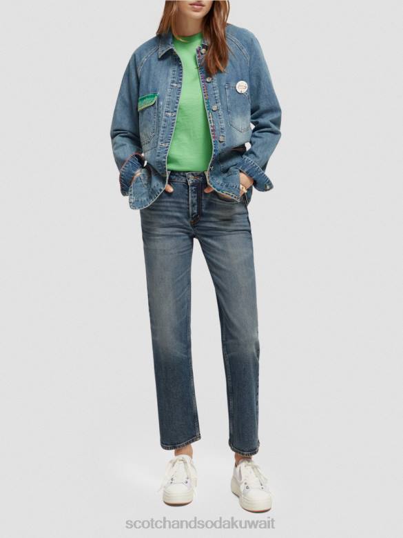 ملابس Scotch & Soda سترة الدنيم المطرزة هجوم حرفي نحيف N0V4145