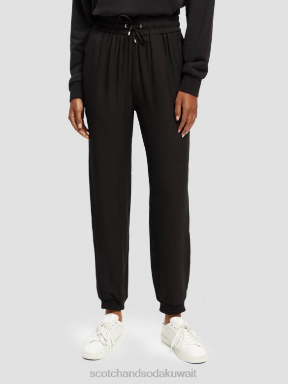 ملابس Scotch & Soda بنطلون عداء ببطء سهل أسود نحيف N0V4149