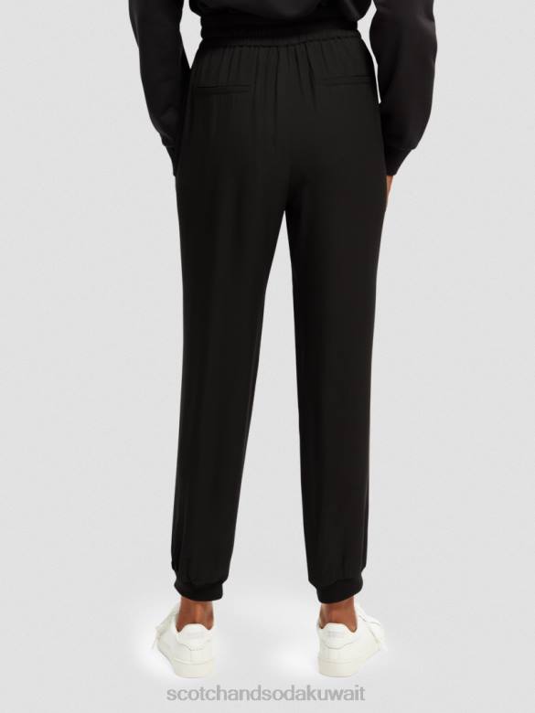 ملابس Scotch & Soda بنطلون عداء ببطء سهل أسود نحيف N0V4149