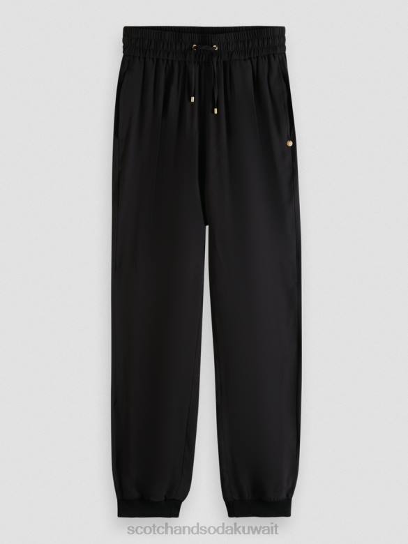 ملابس Scotch & Soda بنطلون عداء ببطء سهل أسود نحيف N0V4149