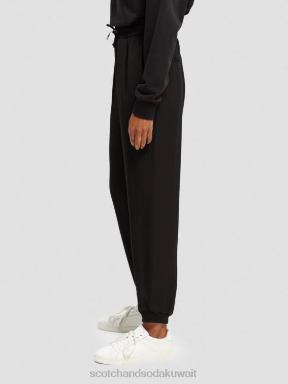 ملابس Scotch & Soda بنطلون عداء ببطء سهل أسود نحيف N0V4149