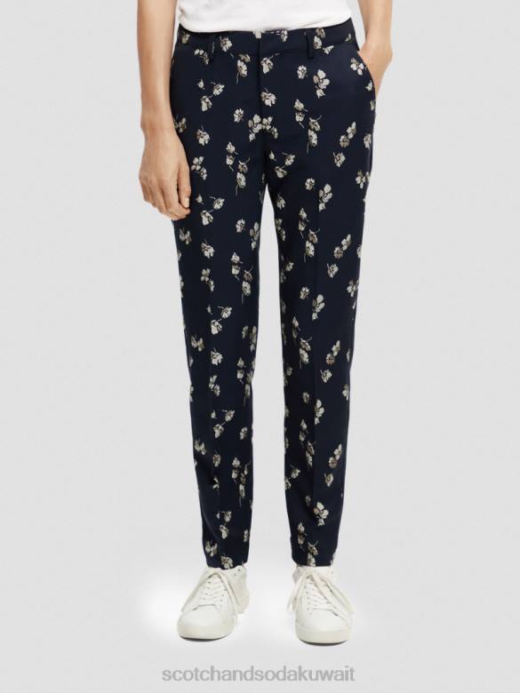 ملابس Scotch & Soda بنطلون جاكار ذو قصة ضيقة متوسط ​​الارتفاع زهور التوليب نحيف N0V4153