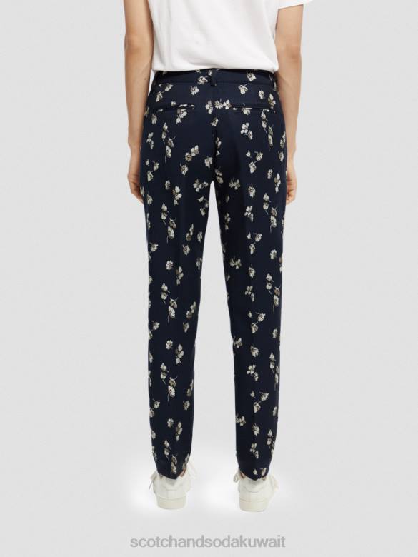 ملابس Scotch & Soda بنطلون جاكار ذو قصة ضيقة متوسط ​​الارتفاع زهور التوليب نحيف N0V4153