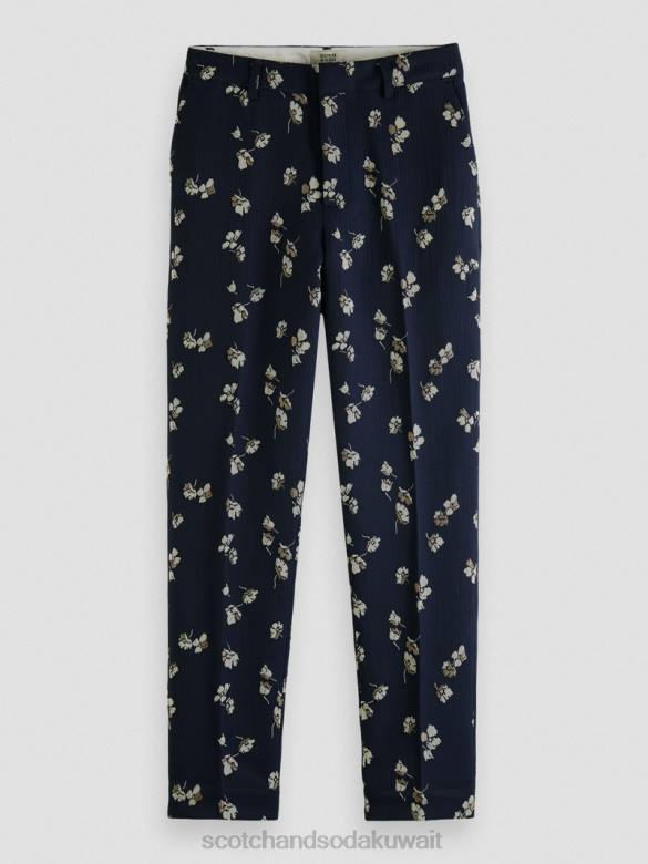 ملابس Scotch & Soda بنطلون جاكار ذو قصة ضيقة متوسط ​​الارتفاع زهور التوليب نحيف N0V4153