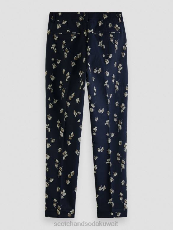 ملابس Scotch & Soda بنطلون جاكار ذو قصة ضيقة متوسط ​​الارتفاع زهور التوليب نحيف N0V4153