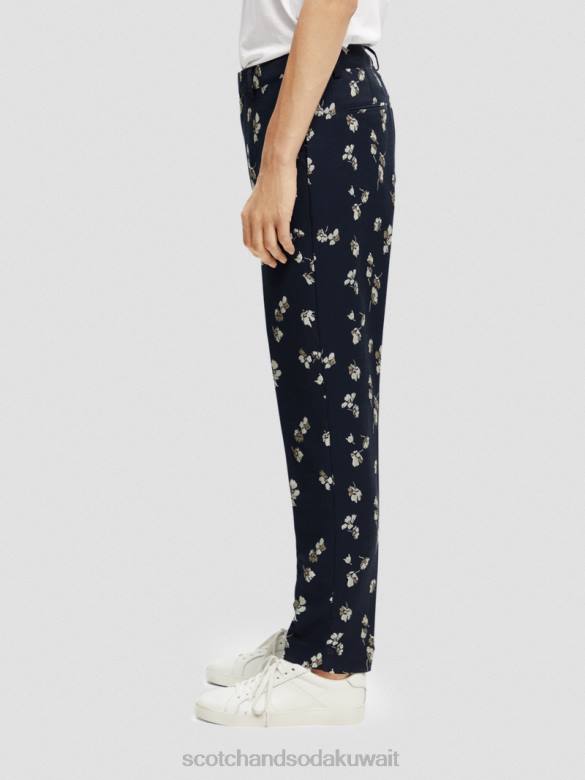 ملابس Scotch & Soda بنطلون جاكار ذو قصة ضيقة متوسط ​​الارتفاع زهور التوليب نحيف N0V4153