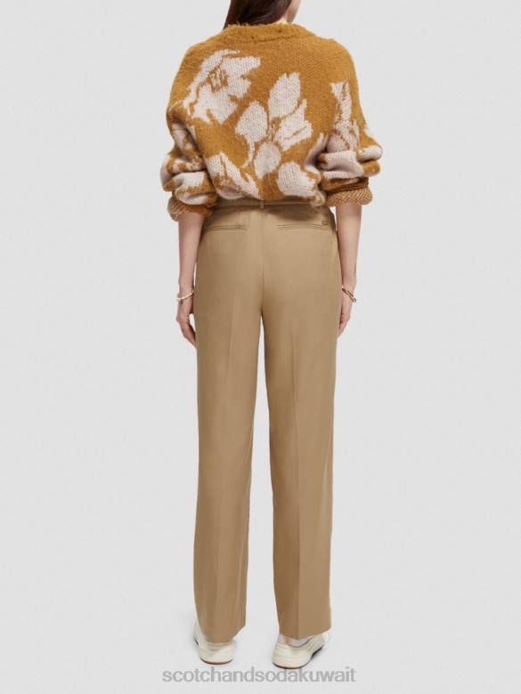 ملابس Scotch & Soda بنطال واسع الساق منخفض الارتفاع الكاكي نحيف N0V4154