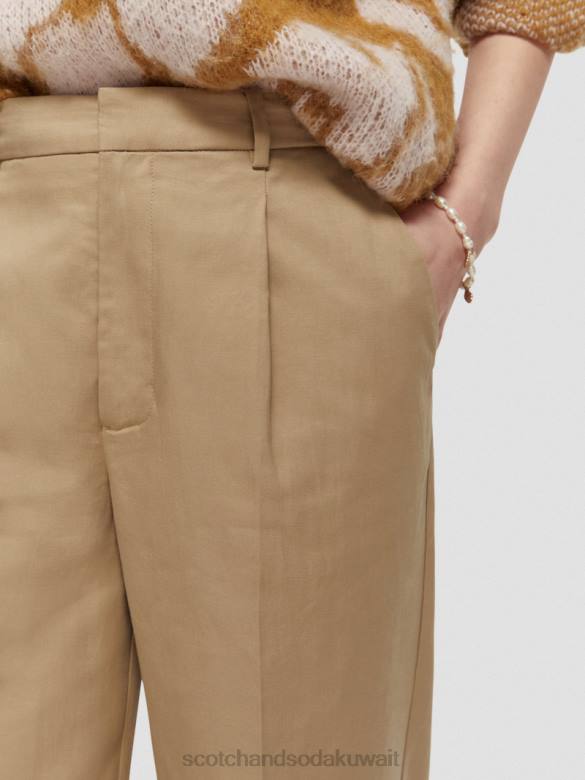 ملابس Scotch & Soda بنطال واسع الساق منخفض الارتفاع الكاكي نحيف N0V4154