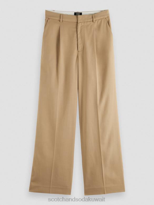 ملابس Scotch & Soda بنطال واسع الساق منخفض الارتفاع الكاكي نحيف N0V4154