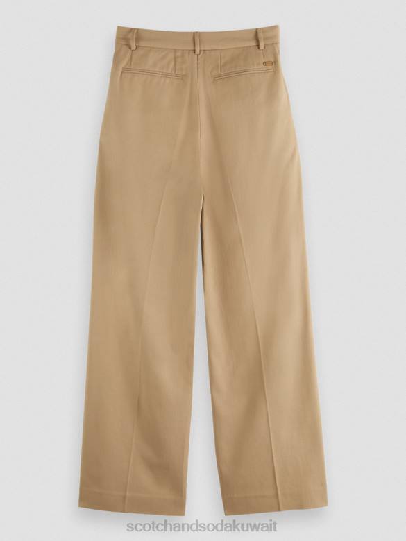 ملابس Scotch & Soda بنطال واسع الساق منخفض الارتفاع الكاكي نحيف N0V4154