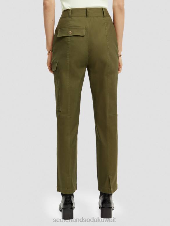 ملابس Scotch & Soda السراويل فائدة ملابس العمل الجيش الأخضر نحيف N0V4160