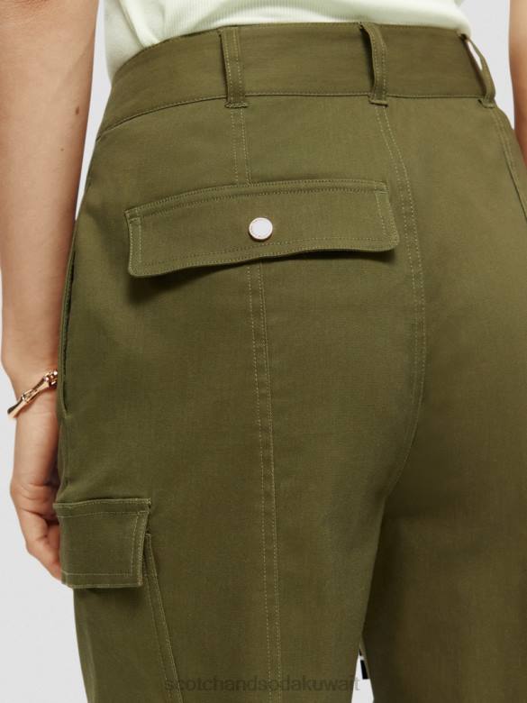 ملابس Scotch & Soda السراويل فائدة ملابس العمل الجيش الأخضر نحيف N0V4160