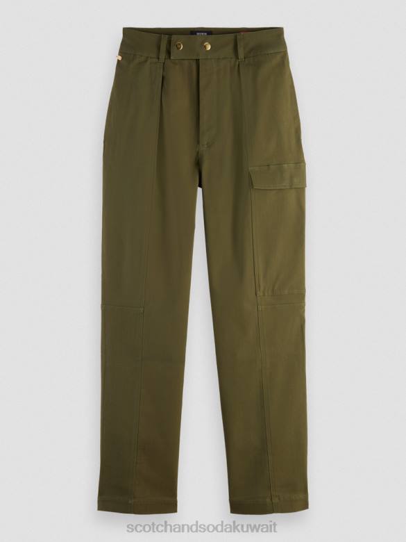 ملابس Scotch & Soda السراويل فائدة ملابس العمل الجيش الأخضر نحيف N0V4160