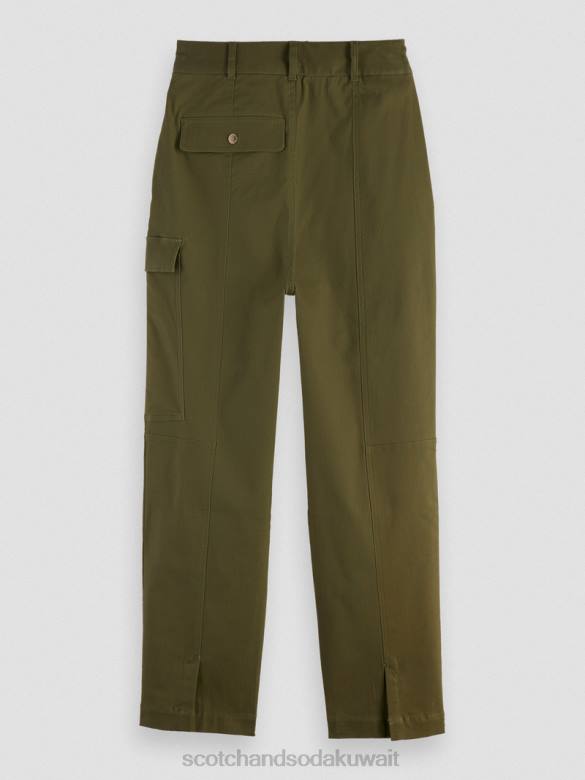 ملابس Scotch & Soda السراويل فائدة ملابس العمل الجيش الأخضر نحيف N0V4160