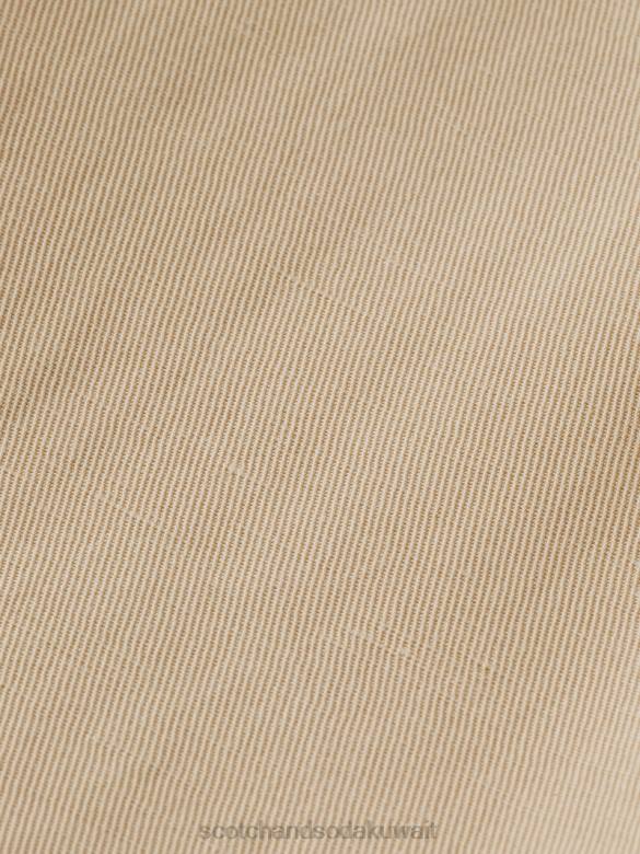 ملابس Scotch & Soda الأمل السراويل الشاهقة واسعة الساق رمل ناعم نحيف N0V4163