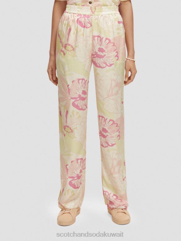 ملابس Scotch & Soda طباعة جيا متوسطة الارتفاع واسعة الساق زهر فوندلفيلد نحيف N0V4167