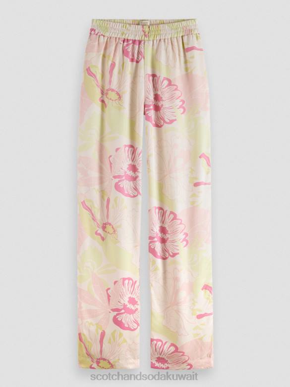 ملابس Scotch & Soda طباعة جيا متوسطة الارتفاع واسعة الساق زهر فوندلفيلد نحيف N0V4167
