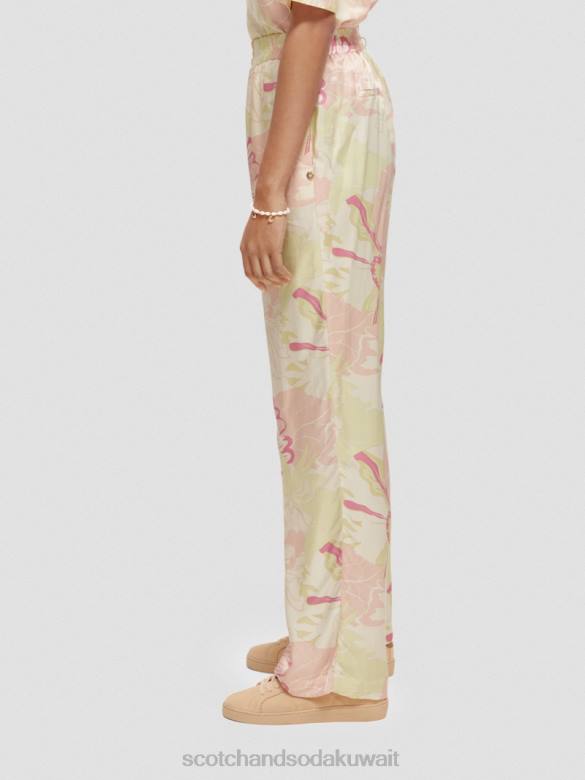 ملابس Scotch & Soda طباعة جيا متوسطة الارتفاع واسعة الساق زهر فوندلفيلد نحيف N0V4167