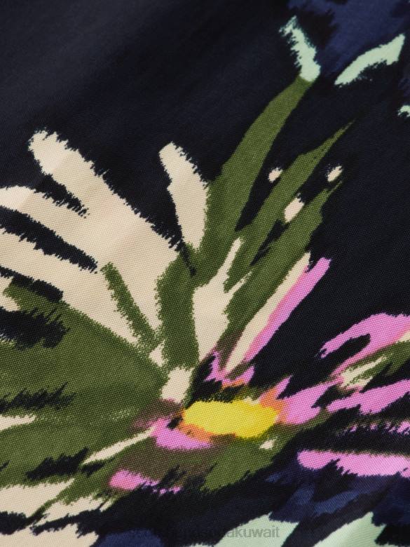 ملابس Scotch & Soda طباعة جيا متوسطة الارتفاع واسعة الساق أستر أسود نحيف N0V4168
