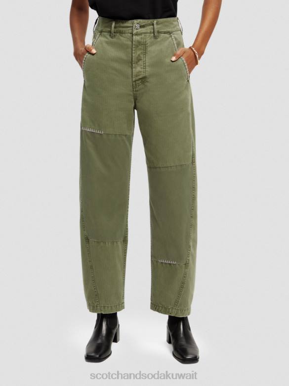 ملابس Scotch & Soda ذا بيب فريند فيت تشينو من القطن العضوي الأخضر العسكري نحيف N0V4169