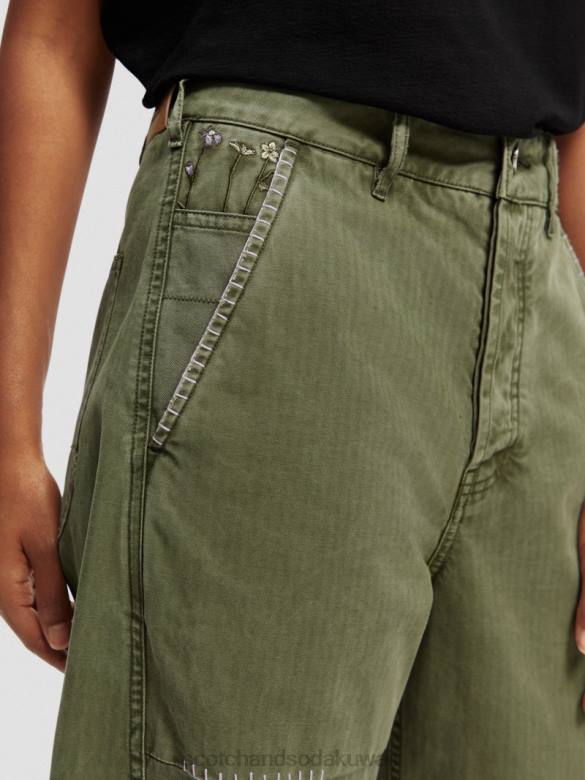 ملابس Scotch & Soda ذا بيب فريند فيت تشينو من القطن العضوي الأخضر العسكري نحيف N0V4169