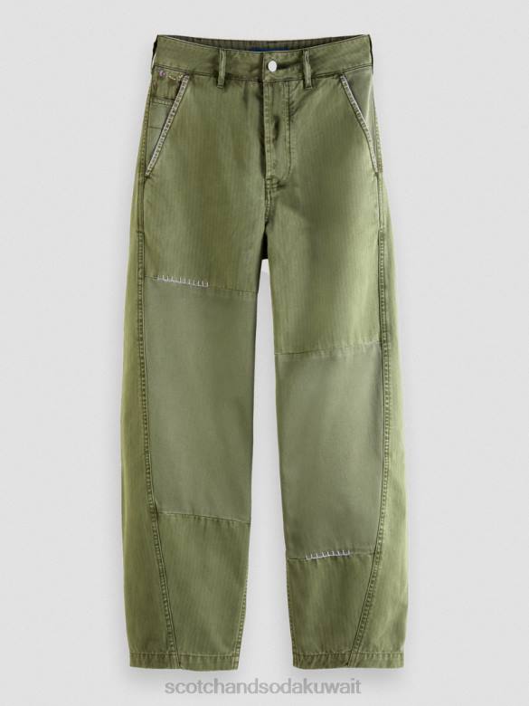 ملابس Scotch & Soda ذا بيب فريند فيت تشينو من القطن العضوي الأخضر العسكري نحيف N0V4169