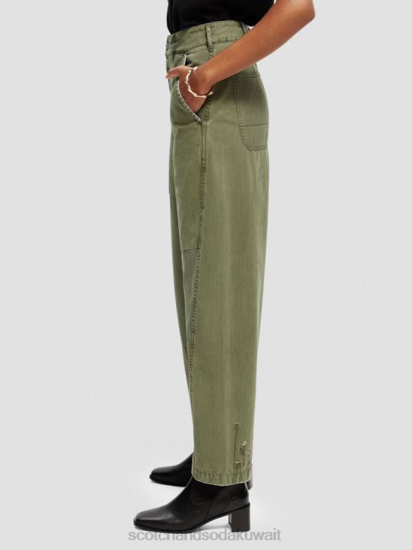 ملابس Scotch & Soda ذا بيب فريند فيت تشينو من القطن العضوي الأخضر العسكري نحيف N0V4169