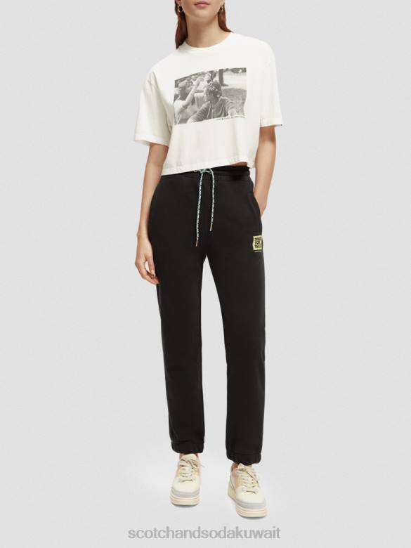 ملابس Scotch & Soda بنطال رياضي برسومات أسود نحيف N0V4170