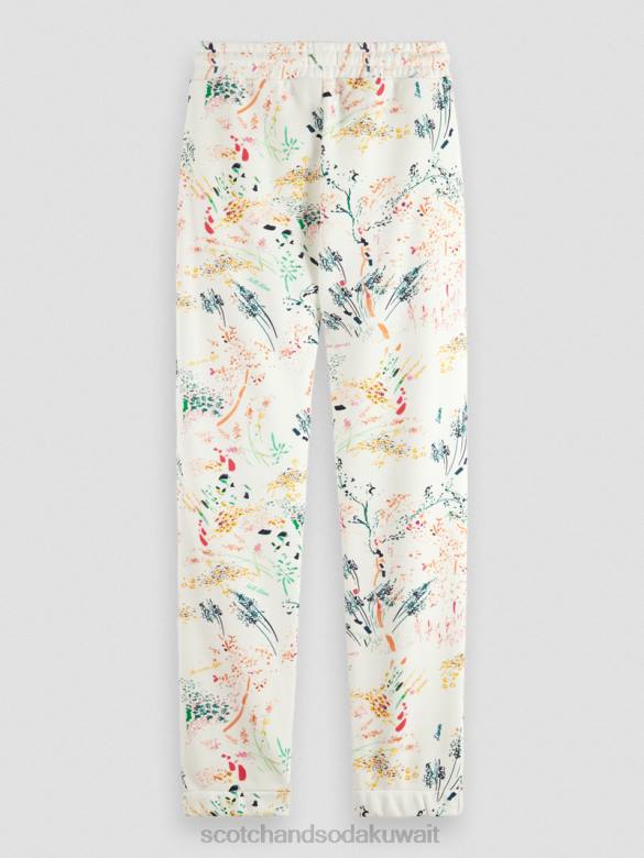 ملابس Scotch & Soda بنطال رياضي مطبوع متوسط ​​الارتفاع وايلدر وايت نحيف N0V4171