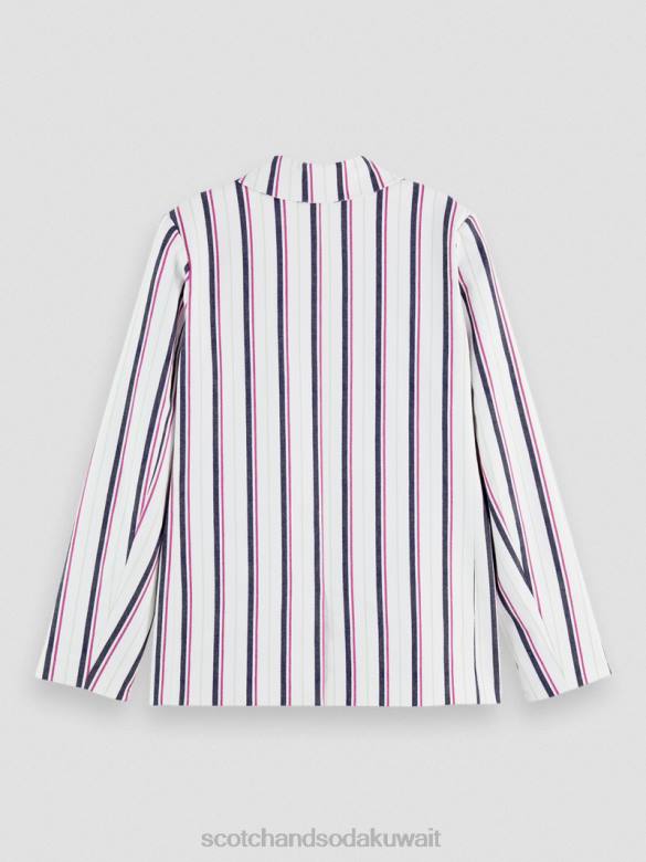 ملابس Scotch & Soda سترة مخططة مزدوجة الصدر شريط النادي نحيف N0V4173