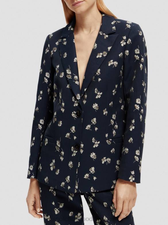 ملابس Scotch & Soda سترة جاكار مطبوعة بقصة مريحة زهور التوليب نحيف N0V4174