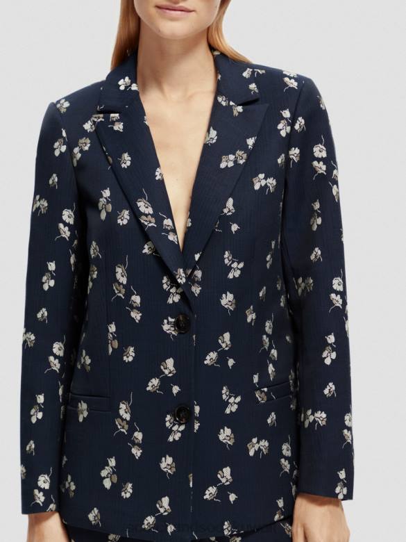 ملابس Scotch & Soda سترة جاكار مطبوعة بقصة مريحة زهور التوليب نحيف N0V4174