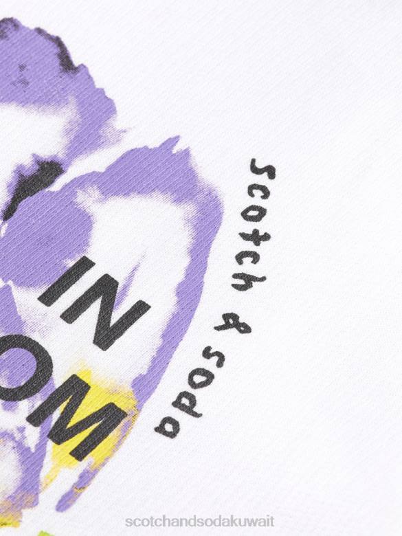 ملابس Scotch & Soda سترة من القطن العضوي فضفاضة أبيض نحيف N0V4186