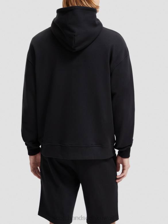 ملابس Scotch & Soda هوديي من القطن العضوي بسحاب أسود نحيف N0V4189