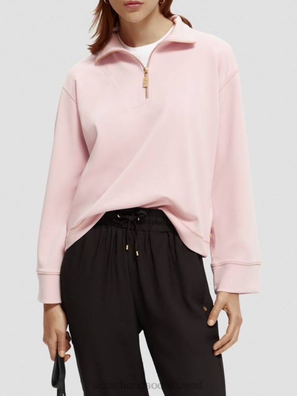 ملابس Scotch & Soda سترة نصف سحاب بأكمام البوق الخزامى نحيف N0V4191