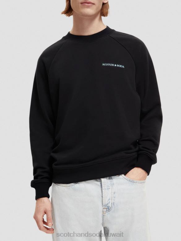ملابس Scotch & Soda سترة من القطن العضوي أسود نحيف N0V4194
