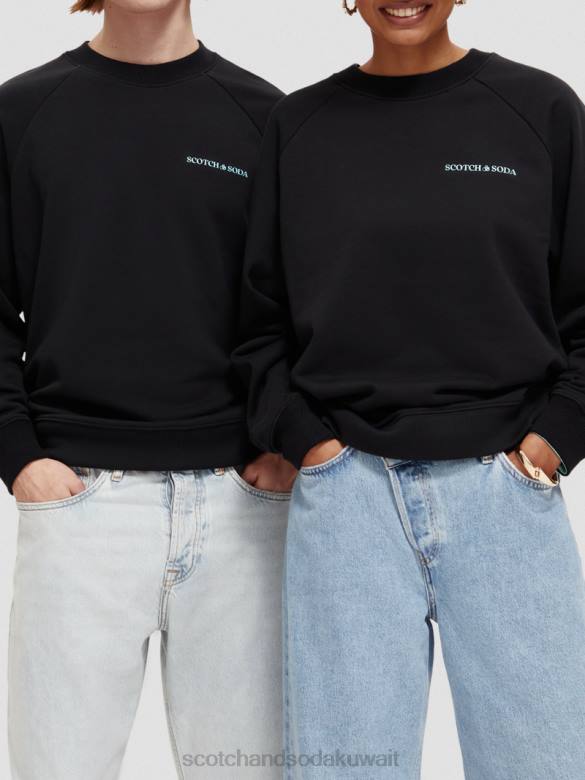 ملابس Scotch & Soda سترة من القطن العضوي أسود نحيف N0V4194