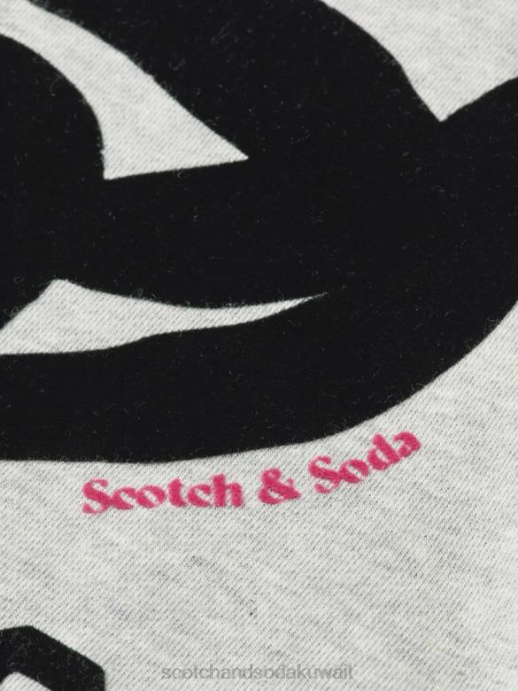 ملابس Scotch & Soda كنزة فضفاضة ذات رقبة على شكل قمع مزيج الرمادي نحيف N0V4200