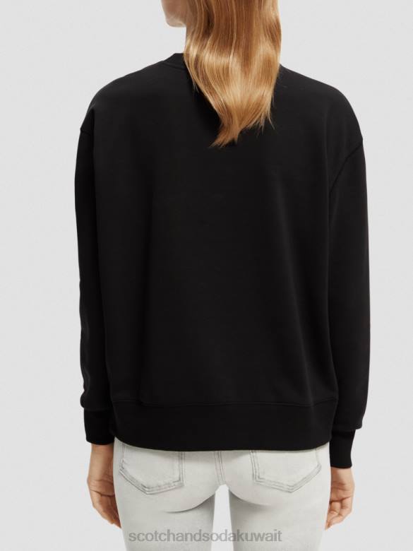 ملابس Scotch & Soda سترة فضفاضة ذات عمل فني عتيق أسود نحيف N0V4204