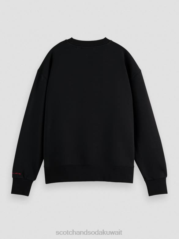 ملابس Scotch & Soda سترة فضفاضة ذات عمل فني عتيق أسود نحيف N0V4204