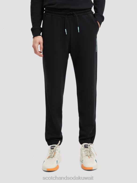 ملابس Scotch & Soda بنطال رياضي من القطن العضوي أسود نحيف N0V4208