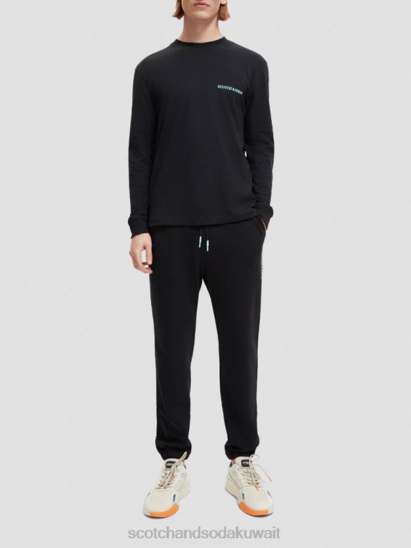 ملابس Scotch & Soda بنطال رياضي من القطن العضوي أسود نحيف N0V4208